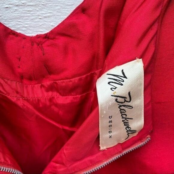 Vintage 1950's Mr. Blackwell Red Dress Size 4 - Picture 11 of 11